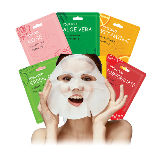 Fruit Extracted Sheet Face Masks Set - 6 Pack Hydrating & Nourishing Skincare for Dull, Tired Skin