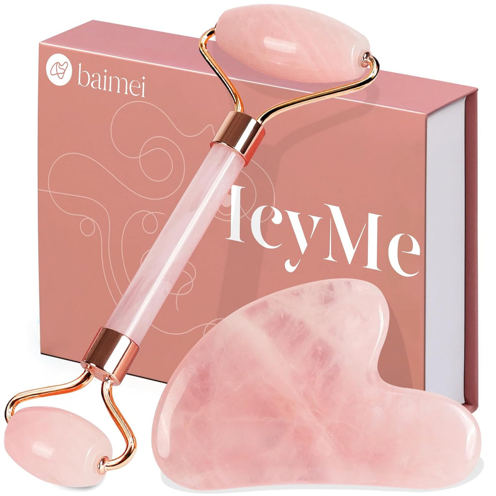 Jade Roller & Gua Sha Set – Facial Massage Roller for Face, Eyes & Neck, Anti-Aging Skin Care Tool, Reduce Fine Lines & Wrinkles, Self-Care Gift for Men & Women