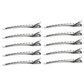 12-Pack Silver Steel Duckbill Hair Clips — Strong Hold, All Hair Types
