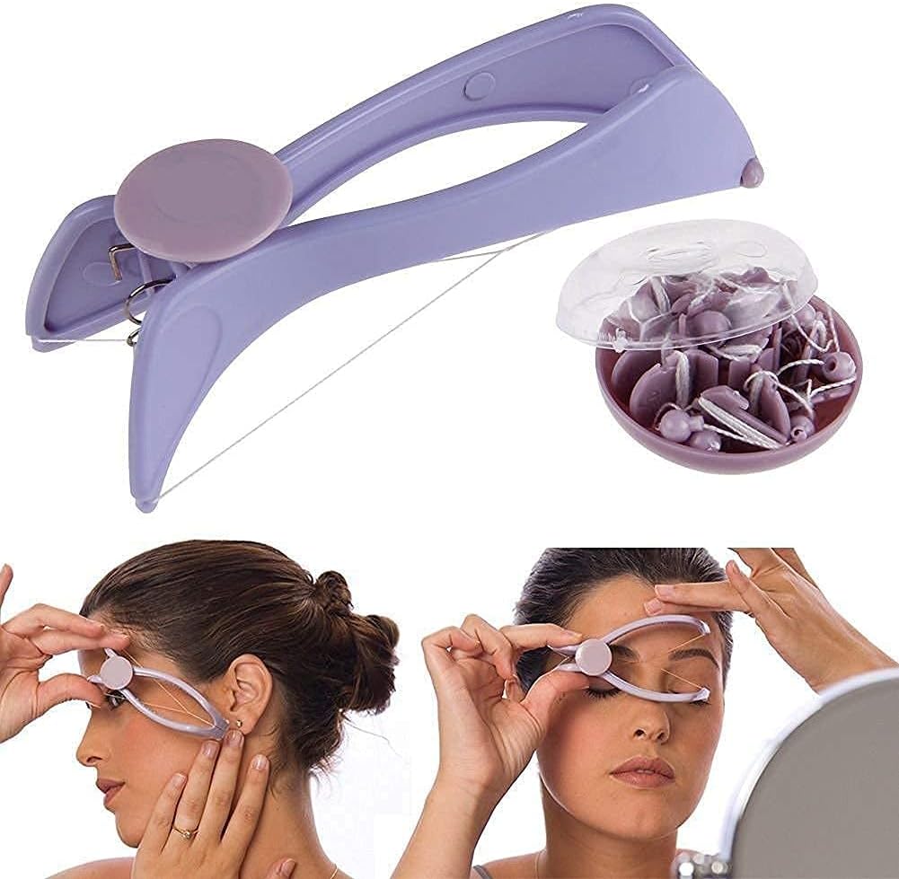 Purple Precision Pro Threading Kit - At-Home Eyebrow & Facial Hair Remover Machine | Reusable Beauty Tool