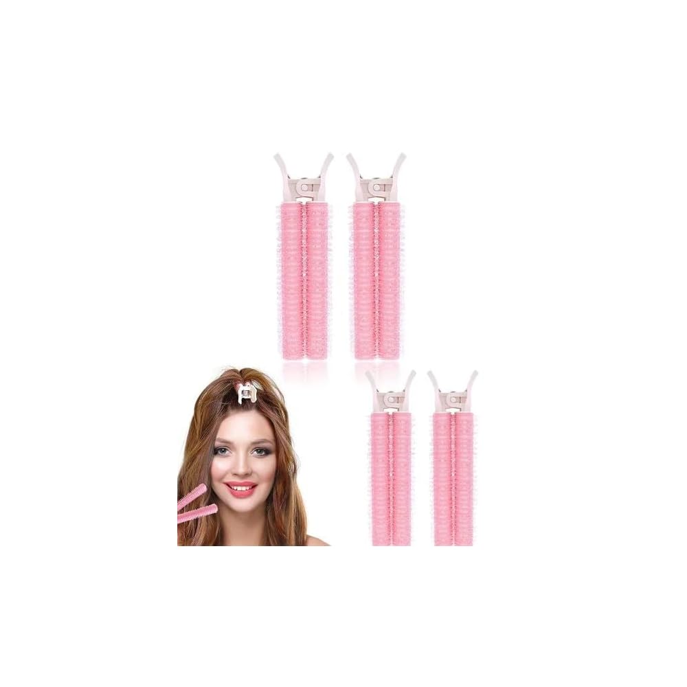 Create Instant Volume & Perfect Curls: 4PC Self-Grip Root Lift Rollers