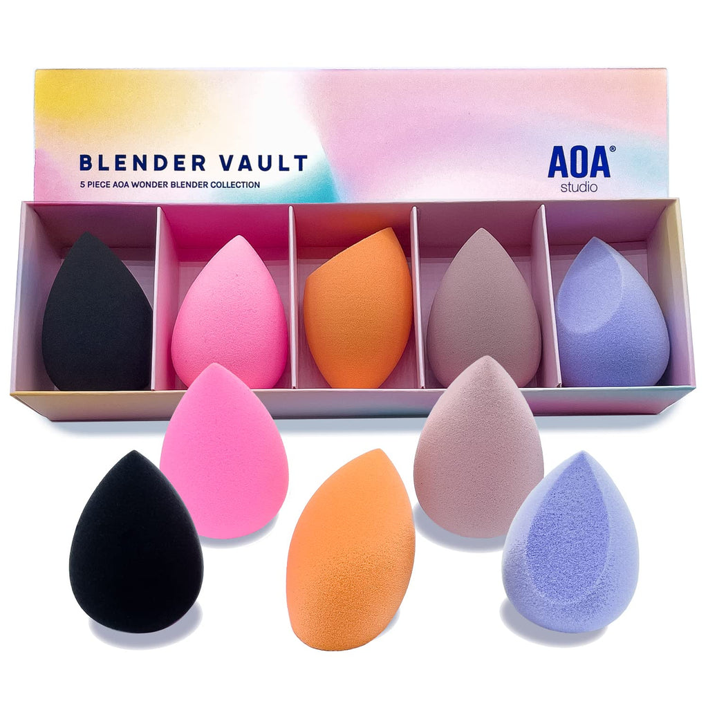 5-Piece Makeup Sponge Set - High Definition Beauty Blender Gift Kit for Flawless Foundation & Concealer Application