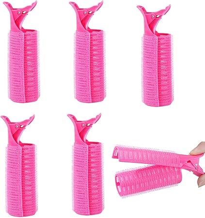 4 Peace's 2-in-1 Hair Rollers with Clips – Large Self Grip Hair Curlers for Volume & Natural Fluffy Curls | No Heat Hair Styling Rollers for Women