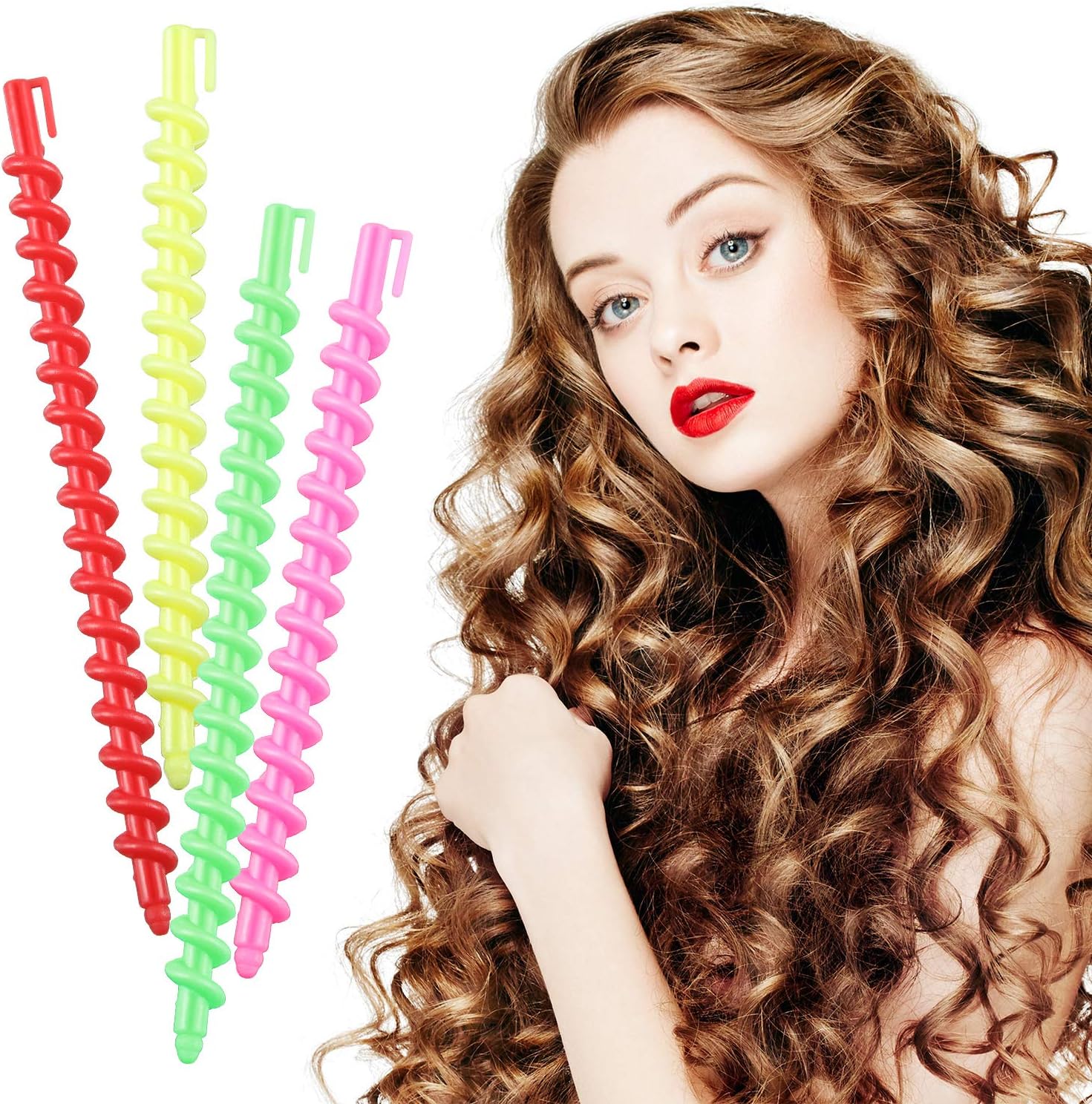 Mudder Spiral Hair Perm Rods Set (40PCS) – Plastic Curling Rollers for Salon & Home Use | Long-Lasting Bouncy Curls | Hairdressing Styling Tools for Women & Girls