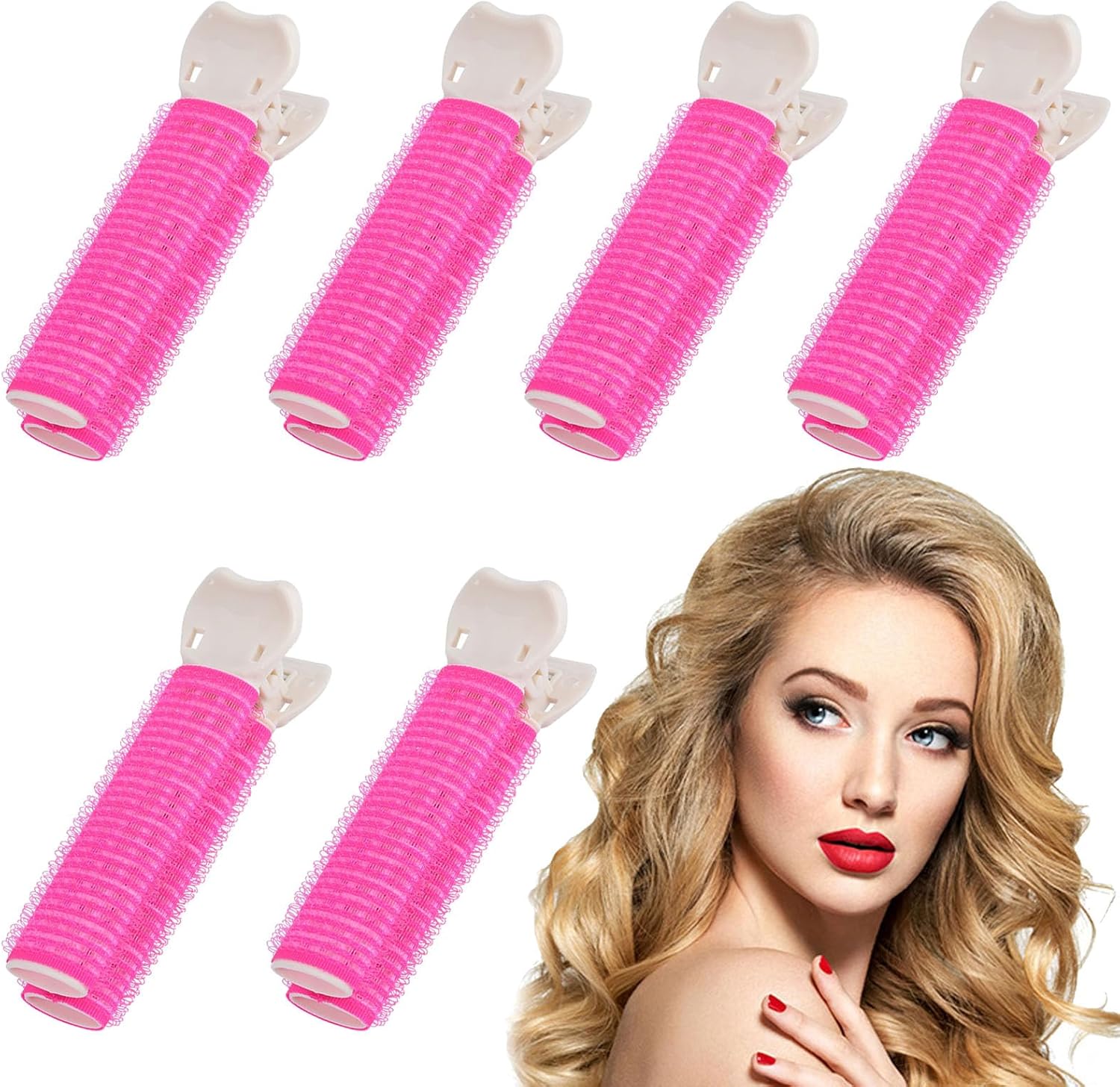 Create Instant Volume & Perfect Curls: 4PC Self-Grip Root Lift Rollers