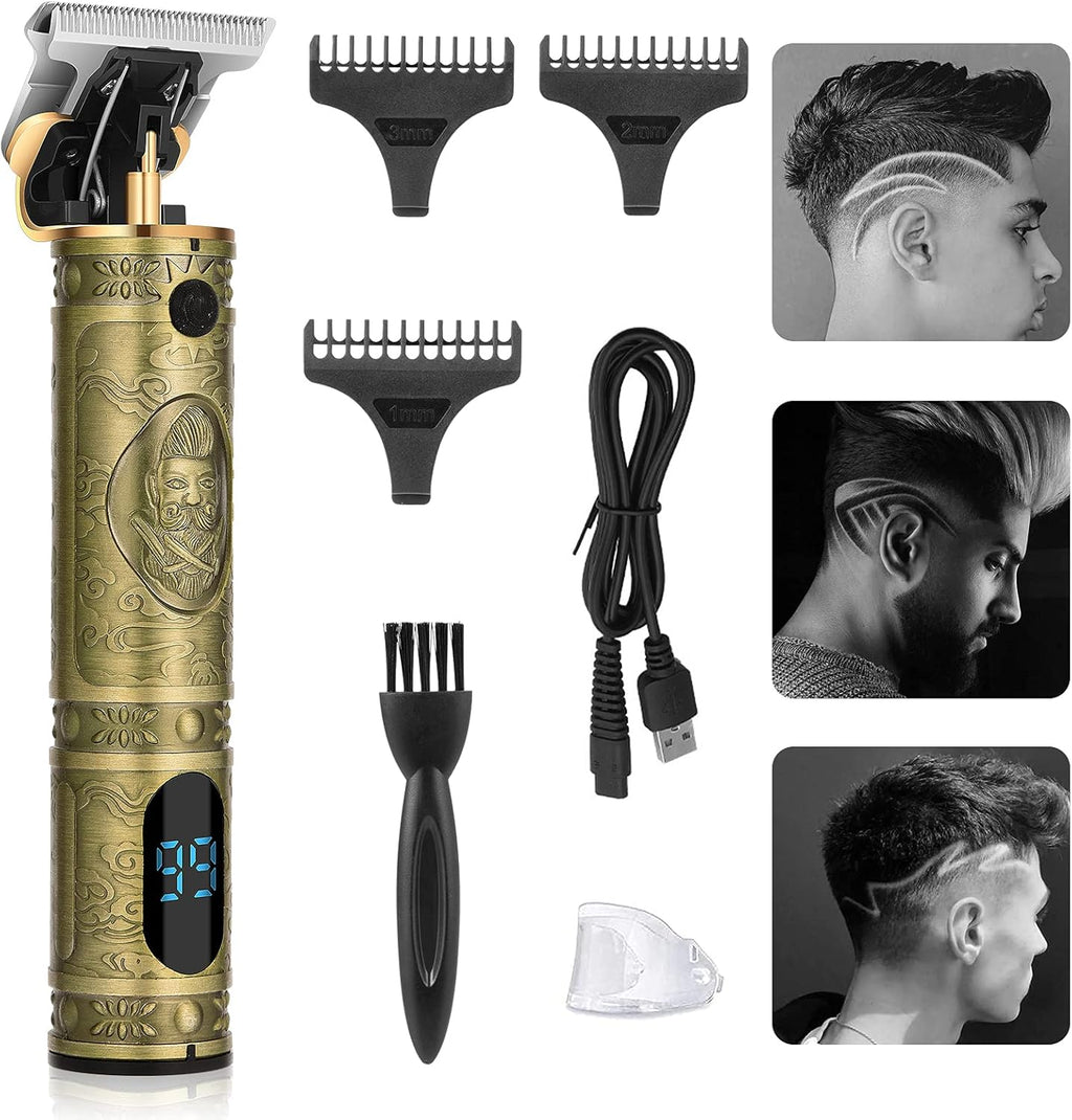 Professional Hair Clippers for Men – Cordless Rechargeable Beard Trimmer & Zero Gapped T-Blade Hair Cutting Kit