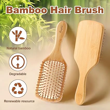 Premium Bamboo Hair Comb - Detangles & Reduces Static for Scalp Care