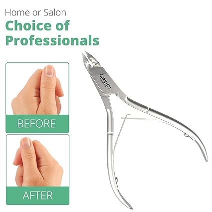 Professional Stainless Steel Cuticle Trimmer – Sharp Blade Cuticle Nipper Cutter for Manicure & Pedicure Nail Care Tool (Double Spring, Silver)