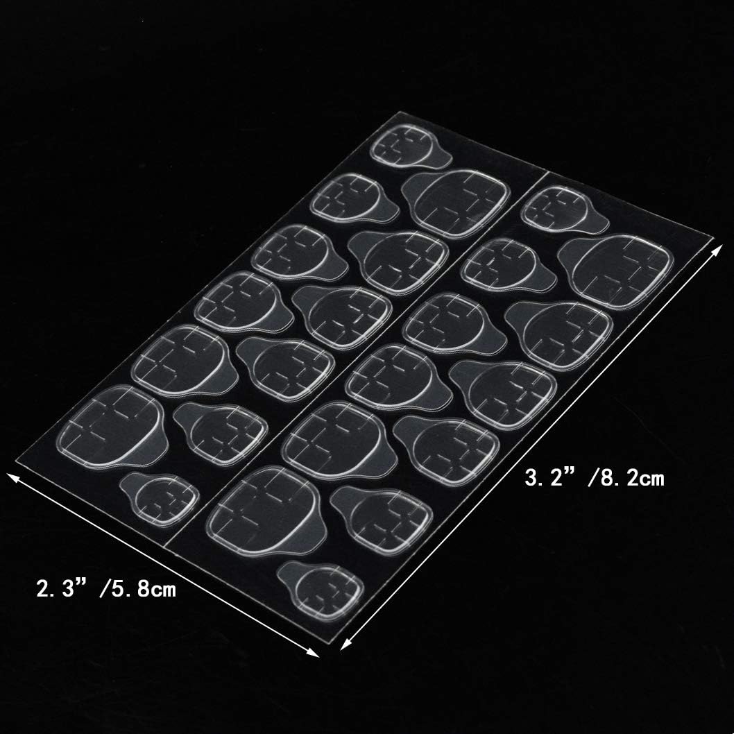 Waterproof Fake Nail Glue Stickers – 3 Sheets Jelly Adhesive Tabs, Double-Sided Transparent Press-On Nail Glue Alternative, Flexible & Long-Lasting Nail Stickers