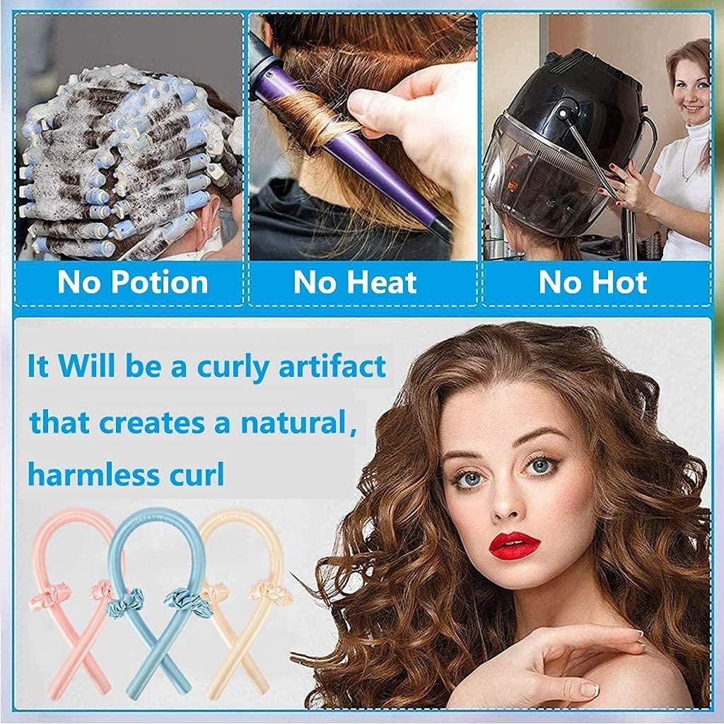 Heatless Curling Rod Headband for Women – No Heat Hair Curlers Set for Soft Natural Waves & Curls | Overnight Hair Styling Tool for Long & Medium Hair