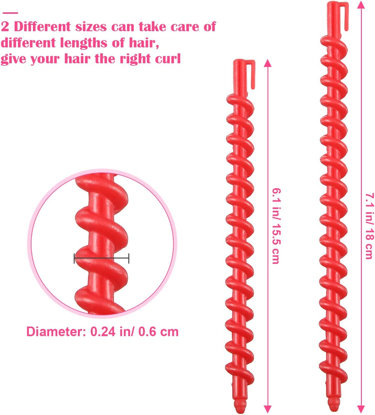 Mudder Spiral Hair Perm Rods Set (40PCS) – Plastic Curling Rollers for Salon & Home Use | Long-Lasting Bouncy Curls | Hairdressing Styling Tools for Women & Girls