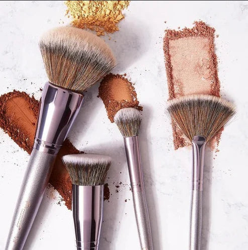 Premium 15-Piece Makeup Brush Set with 2 Beauty Blenders | Pro Vegan Brush Kit for Flawless Foundation, Contour & Eyeshadow