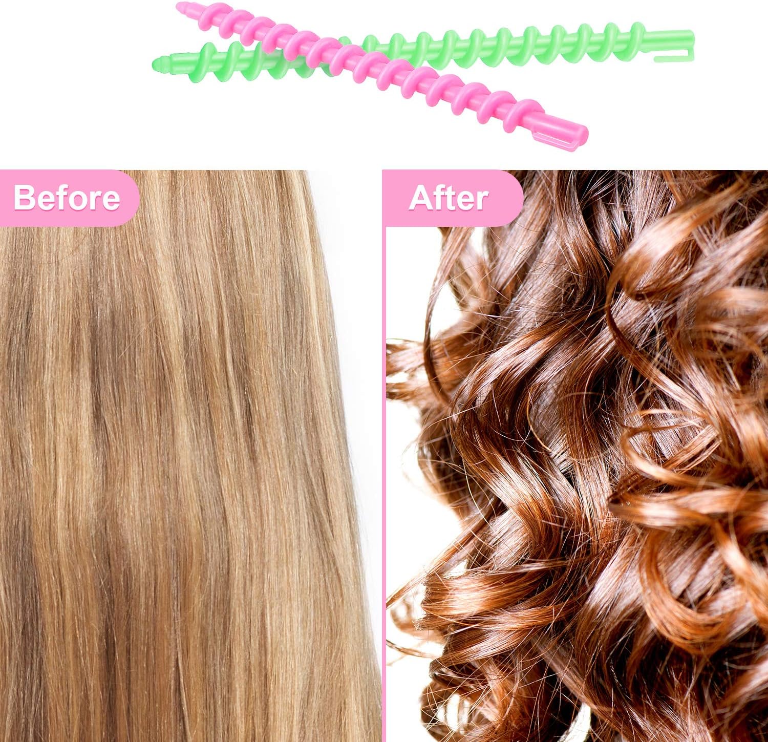 Mudder Spiral Hair Perm Rods Set (40PCS) – Plastic Curling Rollers for Salon & Home Use | Long-Lasting Bouncy Curls | Hairdressing Styling Tools for Women & Girls