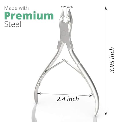 Professional Stainless Steel Cuticle Trimmer – Sharp Blade Cuticle Nipper Cutter for Manicure & Pedicure Nail Care Tool (Double Spring, Silver)