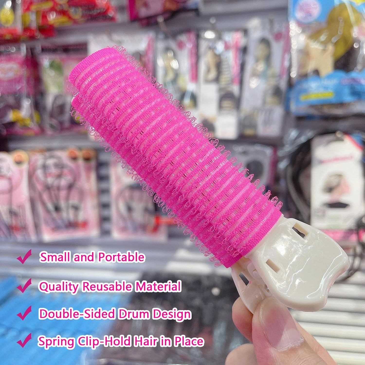 Create Instant Volume & Perfect Curls: 4PC Self-Grip Root Lift Rollers