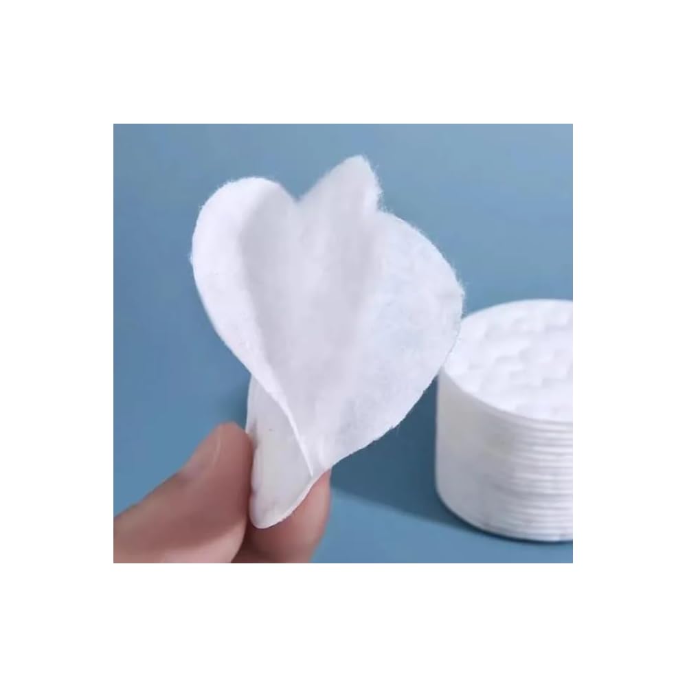 Premium Cotton Rounds for Makeup Removal - 80 Count Lint-Free, Reusable & Soft Facial Pads