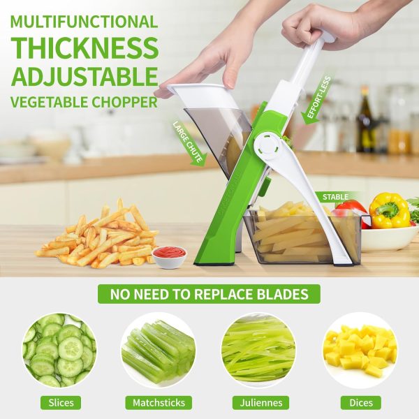 Mandoline Slicer Plus, Biger Size, Adjustable Vegetable Food Chopper Potato Fries Cutter, Detachable Blade, Kitchen Chopping Artifact,