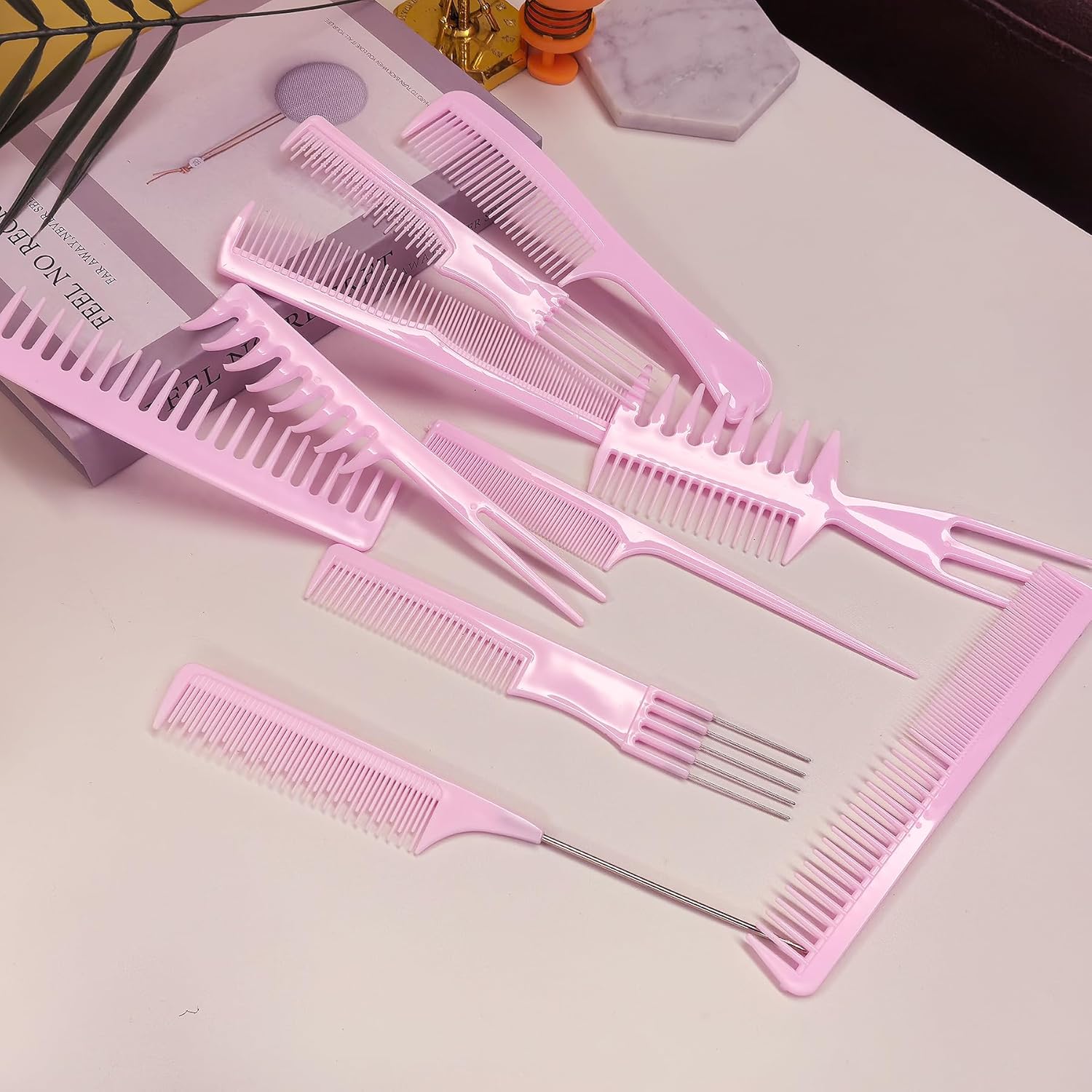 10-Piece Professional Hair Styling Kit | Salon-Quality Combs for Detangling, Cutting &amp; Styling