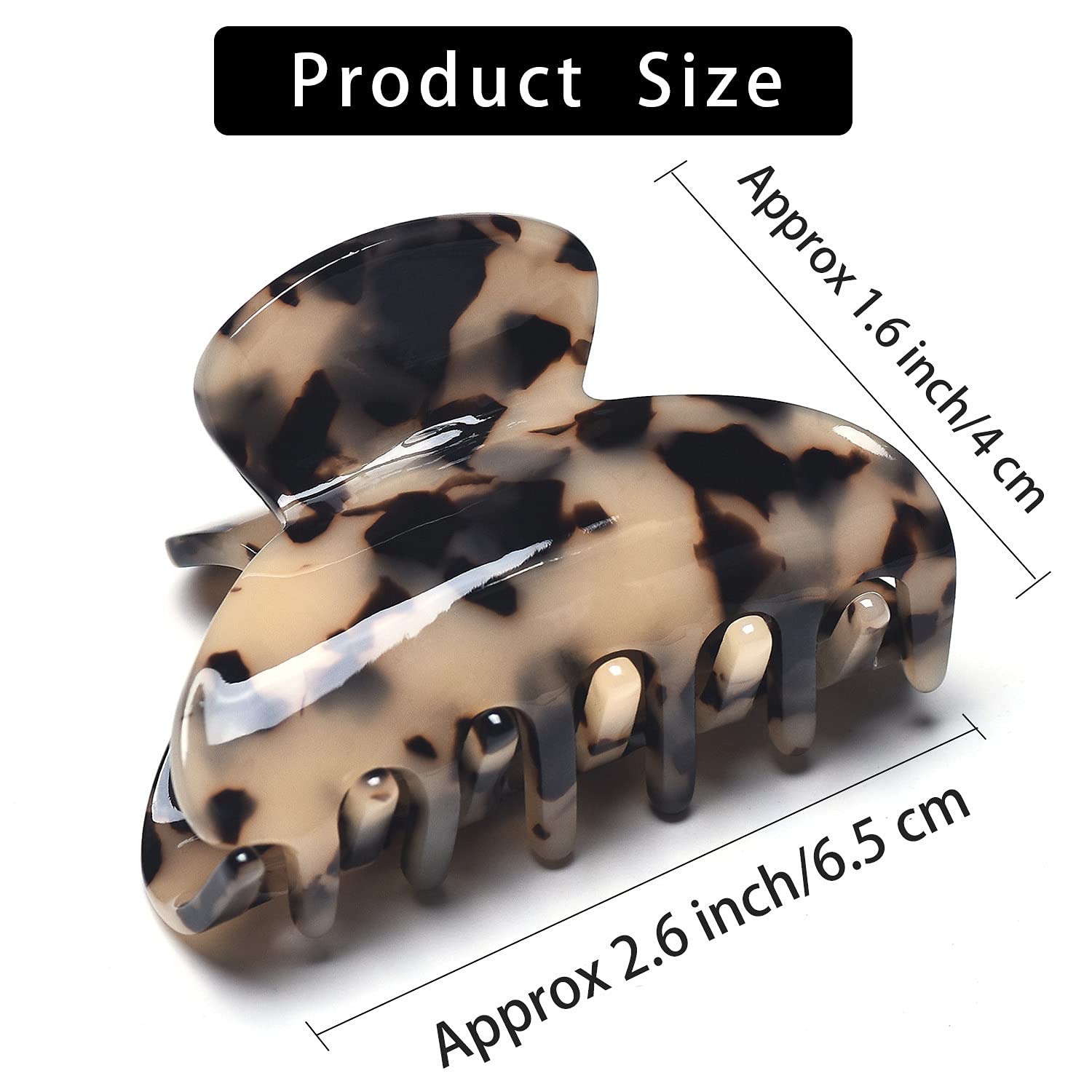 Medium Claw Hair Clips for Women & Girls – 9 Pack Tortoise Shell & Leopard Print Hair Claw Clips | Strong Hold Celluloid Jaw Clips | Stylish Hair Accessories for Thick & Thin Hair