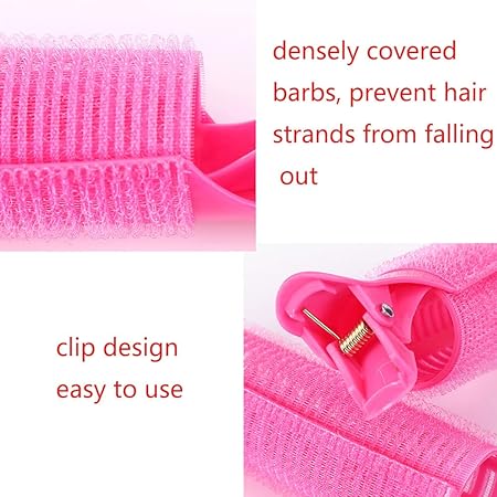 4 Peace's 2-in-1 Hair Rollers with Clips – Large Self Grip Hair Curlers for Volume & Natural Fluffy Curls | No Heat Hair Styling Rollers for Women