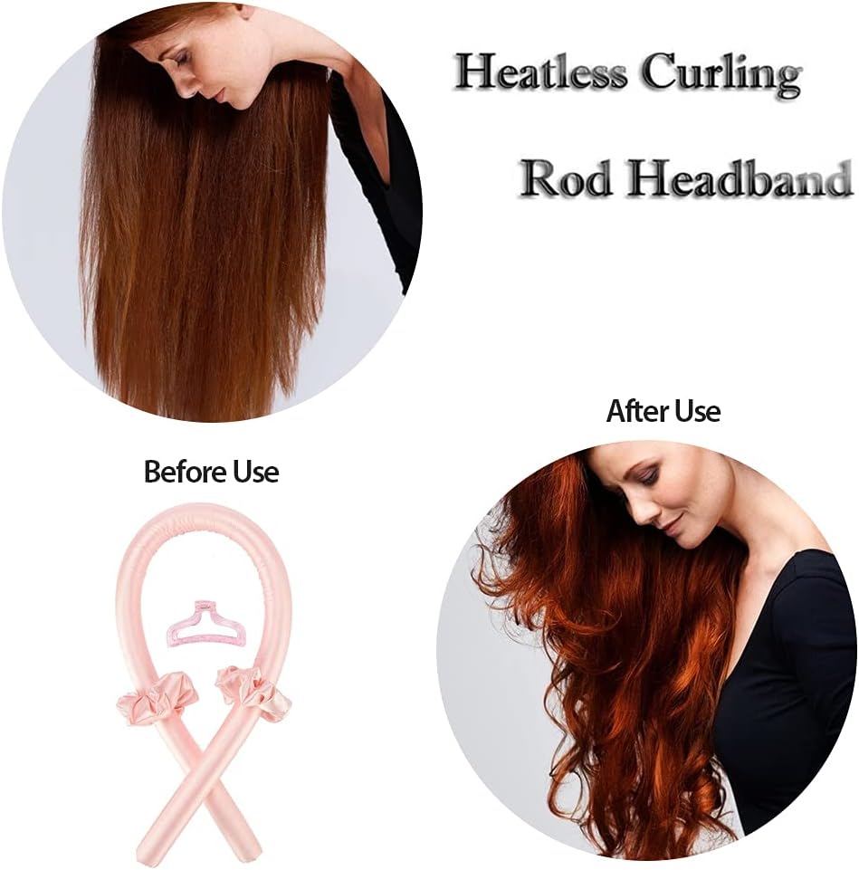 Heatless Curling Rod Headband for Women – No Heat Hair Curlers Set for Soft Natural Waves & Curls | Overnight Hair Styling Tool for Long & Medium Hair