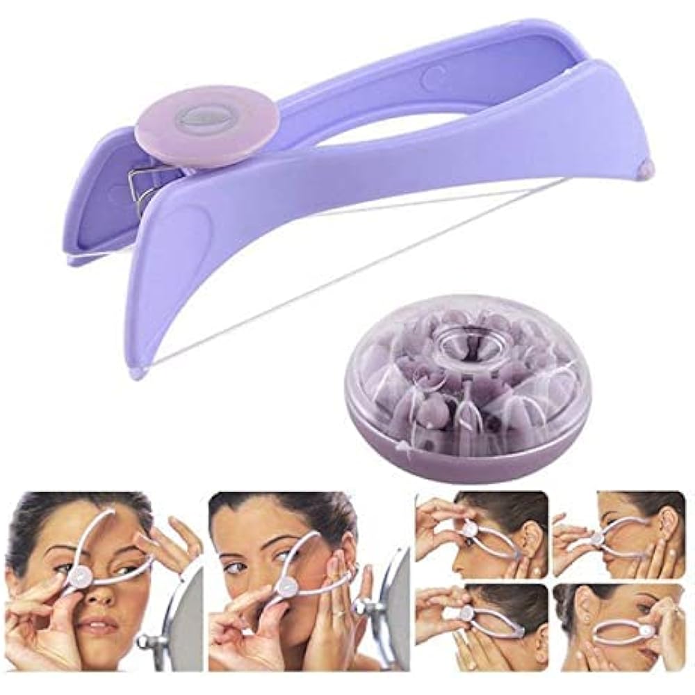 Purple Precision Pro Threading Kit - At-Home Eyebrow & Facial Hair Remover Machine | Reusable Beauty Tool