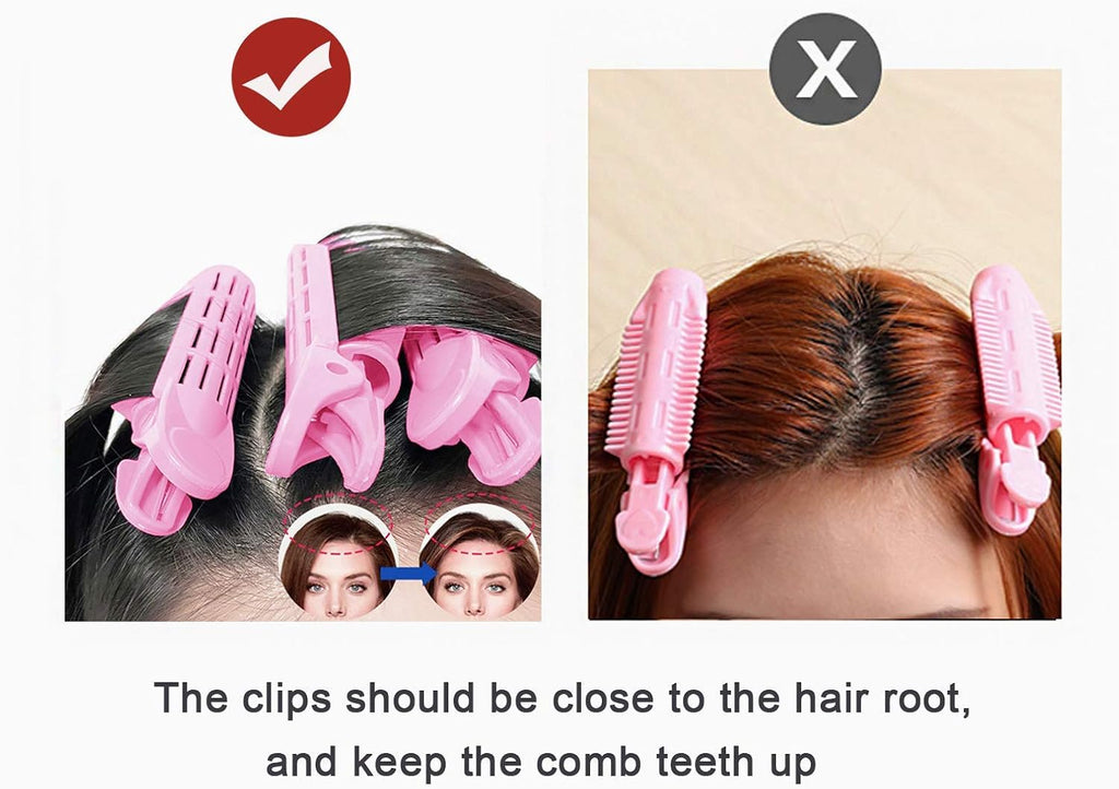 Hair Roller Volumizing Clips for Women – Self Grip Root Lift Hair Rollers for Instant Fluffy Volume & Curly Styling
