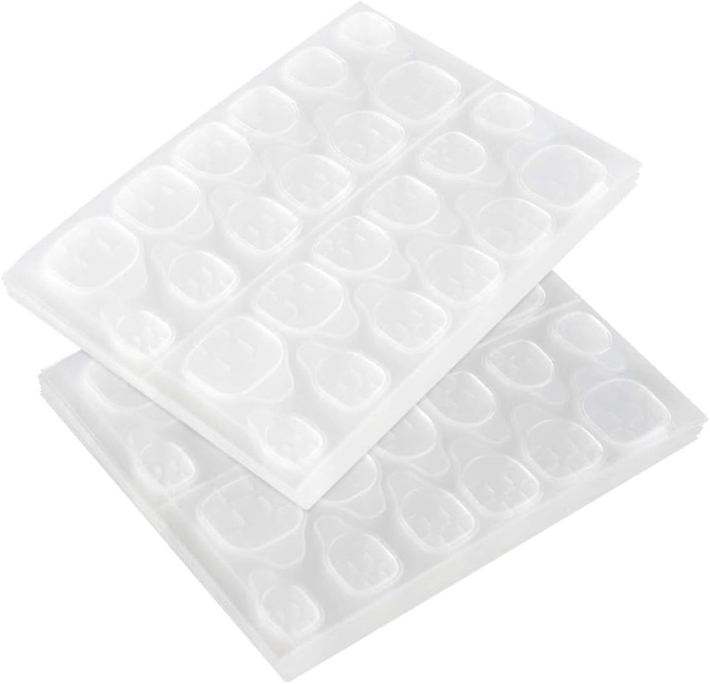 Waterproof Fake Nail Glue Stickers – 3 Sheets Jelly Adhesive Tabs, Double-Sided Transparent Press-On Nail Glue Alternative, Flexible & Long-Lasting Nail Stickers