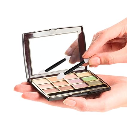 24PCS Disposable Dual-Sided Eyeshadow Applicators with Storage Case – Professional Makeup Sponge Brushes for Eye Shadow Blending (Black, 2.44 Inch)