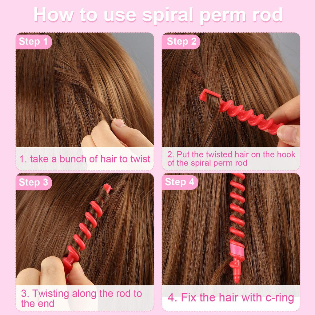Mudder Spiral Hair Perm Rods Set (40PCS) – Plastic Curling Rollers for Salon & Home Use | Long-Lasting Bouncy Curls | Hairdressing Styling Tools for Women & Girls