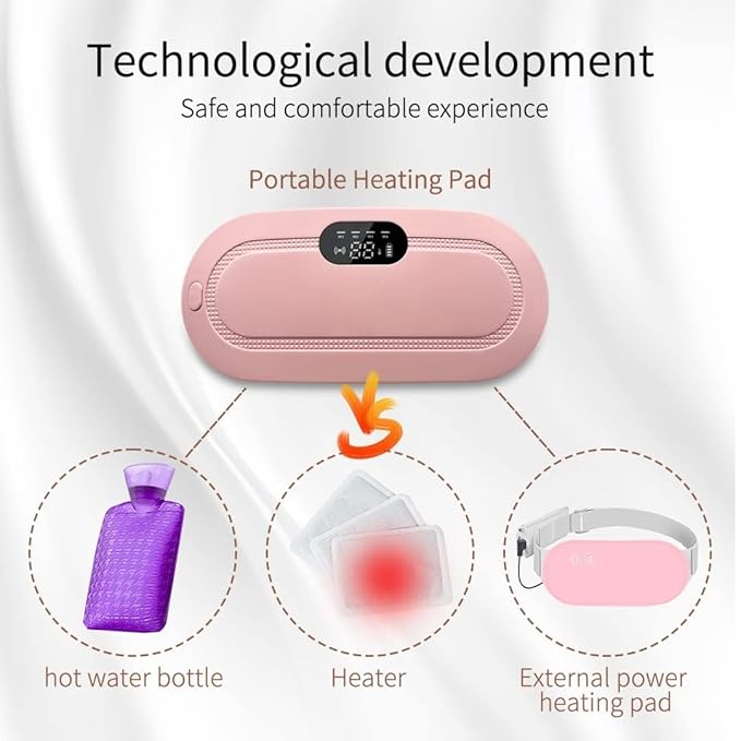 Cordless Period Cramp Relief – 3 Heat Levels & 4 Massage Modes