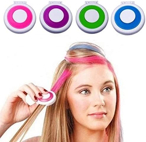 Pack of 4 Temporary Hair Color Chalks - Quick & Easy Washable Hair Color for Kids & Adults | Non-Toxic & Vegan Hair Chalk for Festivals, Parties, Everyday Fun