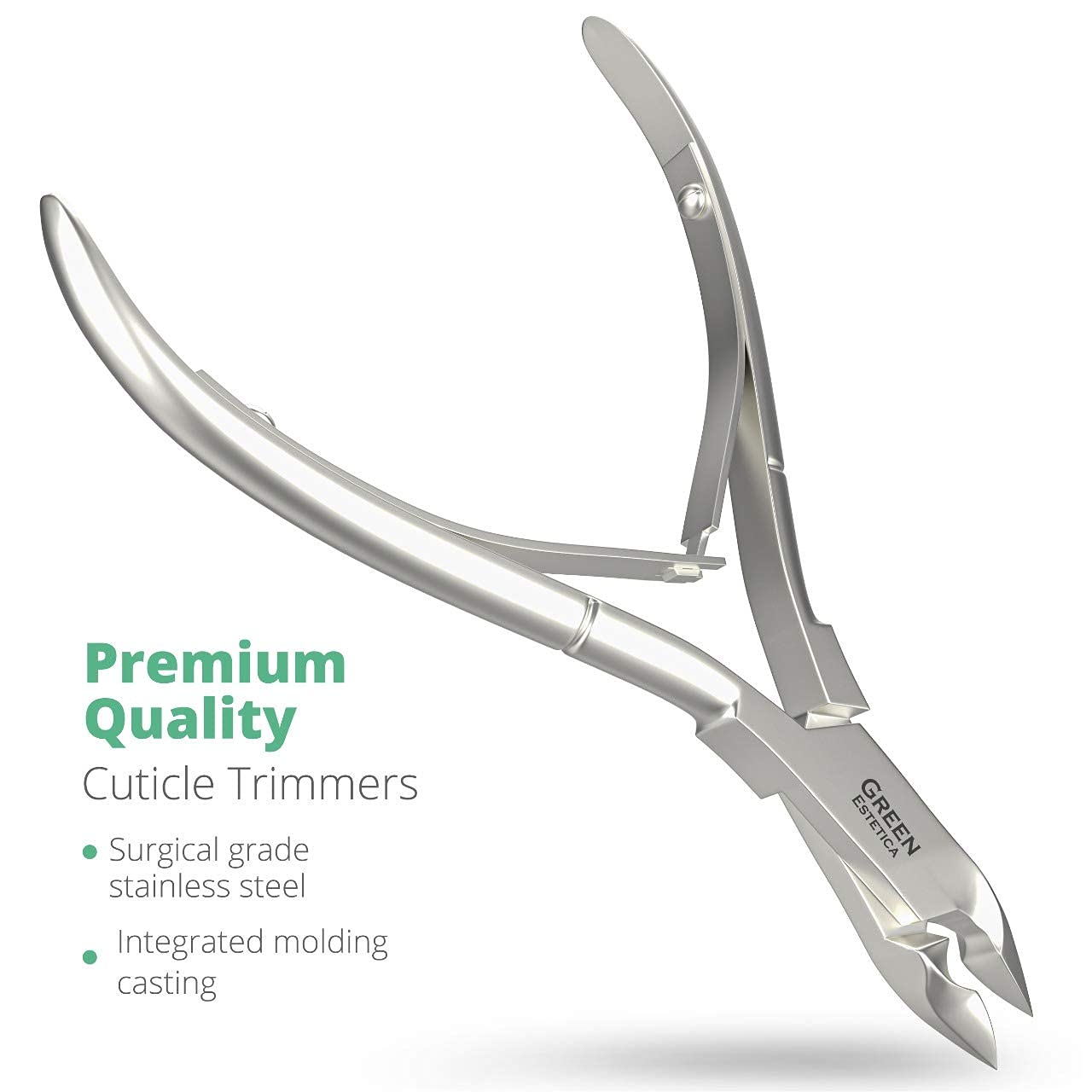 Professional Stainless Steel Cuticle Trimmer – Sharp Blade Cuticle Nipper Cutter for Manicure & Pedicure Nail Care Tool (Double Spring, Silver)