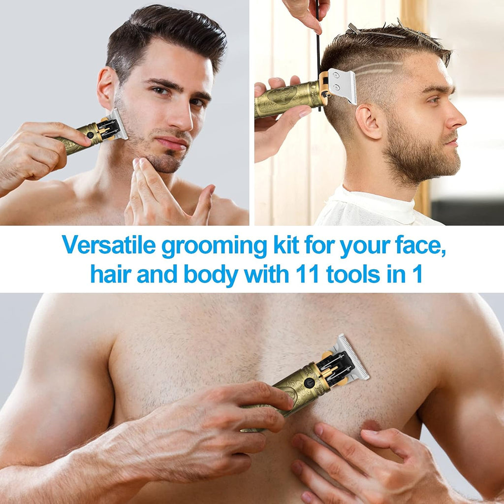 Professional Hair Clippers for Men – Cordless Rechargeable Beard Trimmer & Zero Gapped T-Blade Hair Cutting Kit