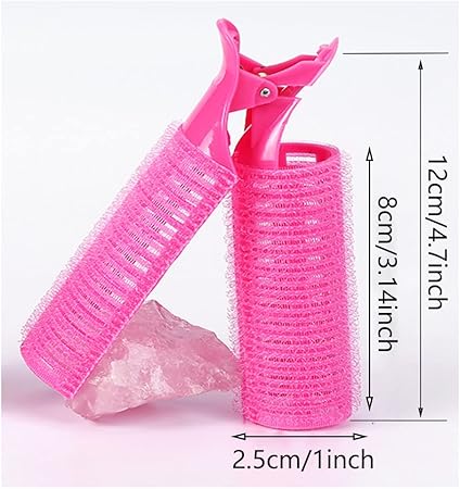 4 Peace's 2-in-1 Hair Rollers with Clips – Large Self Grip Hair Curlers for Volume & Natural Fluffy Curls | No Heat Hair Styling Rollers for Women