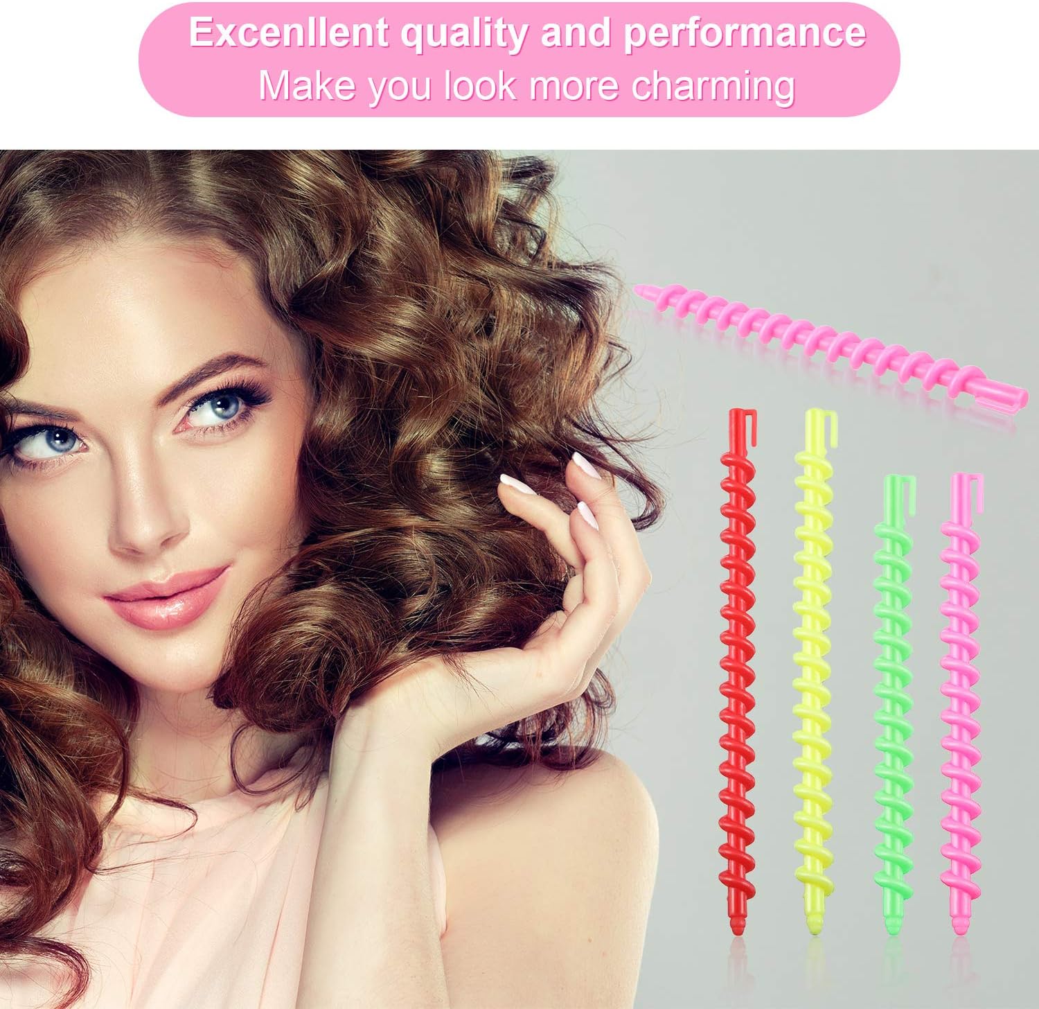 Mudder Spiral Hair Perm Rods Set (40PCS) – Plastic Curling Rollers for Salon & Home Use | Long-Lasting Bouncy Curls | Hairdressing Styling Tools for Women & Girls