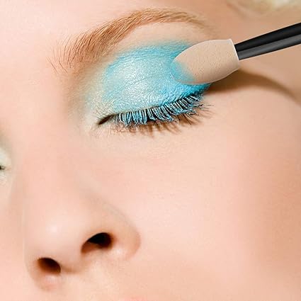 24PCS Disposable Dual-Sided Eyeshadow Applicators with Storage Case – Professional Makeup Sponge Brushes for Eye Shadow Blending (Black, 2.44 Inch)