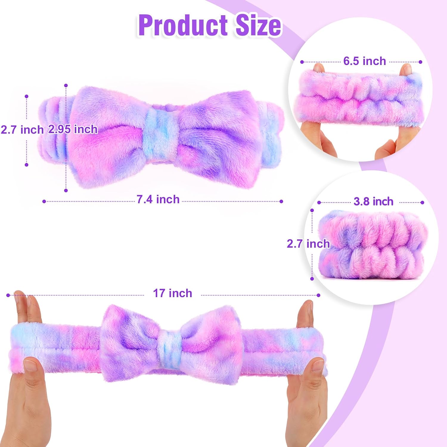Spa Headband and Wristband Set for Women & Teens | Soft Coral Fleece Hair Wrap for Washing Face, Shower, and Skincare