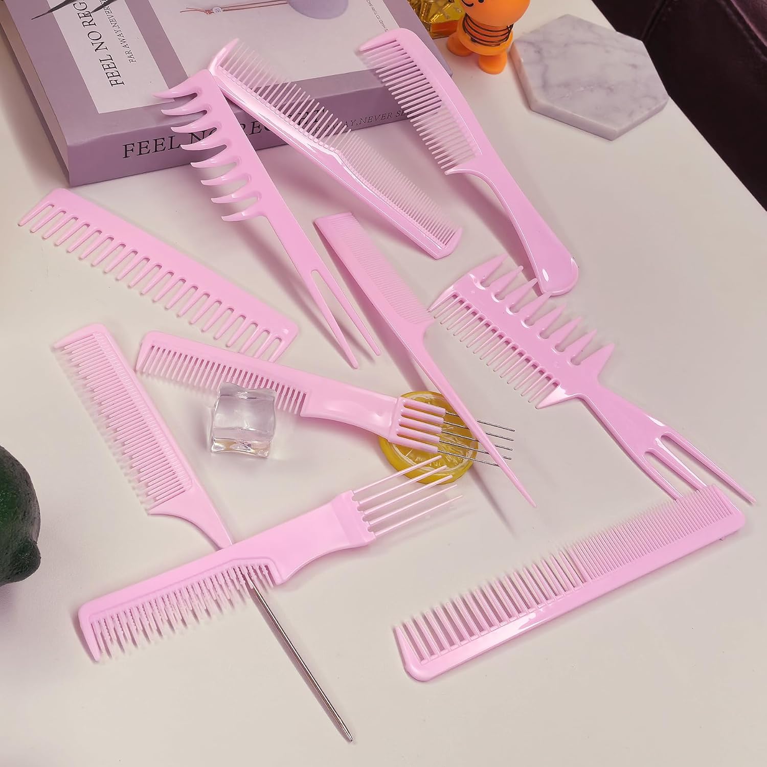 10-Piece Professional Hair Styling Kit | Salon-Quality Combs for Detangling, Cutting &amp; Styling