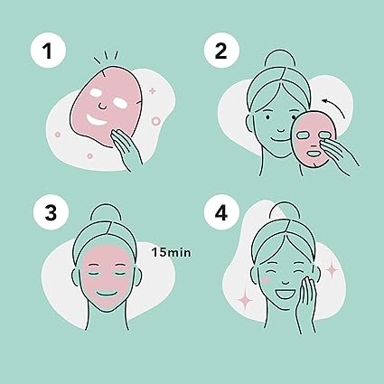 Fruit Extracted Sheet Face Masks Set - 6 Pack Hydrating & Nourishing Skincare for Dull, Tired Skin