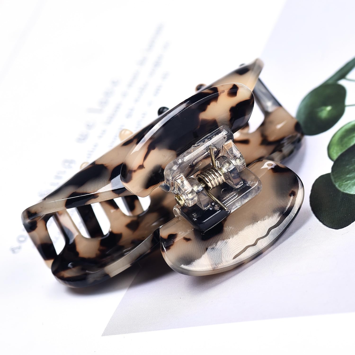 Medium Claw Hair Clips for Women & Girls – 9 Pack Tortoise Shell & Leopard Print Hair Claw Clips | Strong Hold Celluloid Jaw Clips | Stylish Hair Accessories for Thick & Thin Hair
