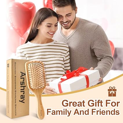 Premium Bamboo Hair Comb - Detangles & Reduces Static for Scalp Care