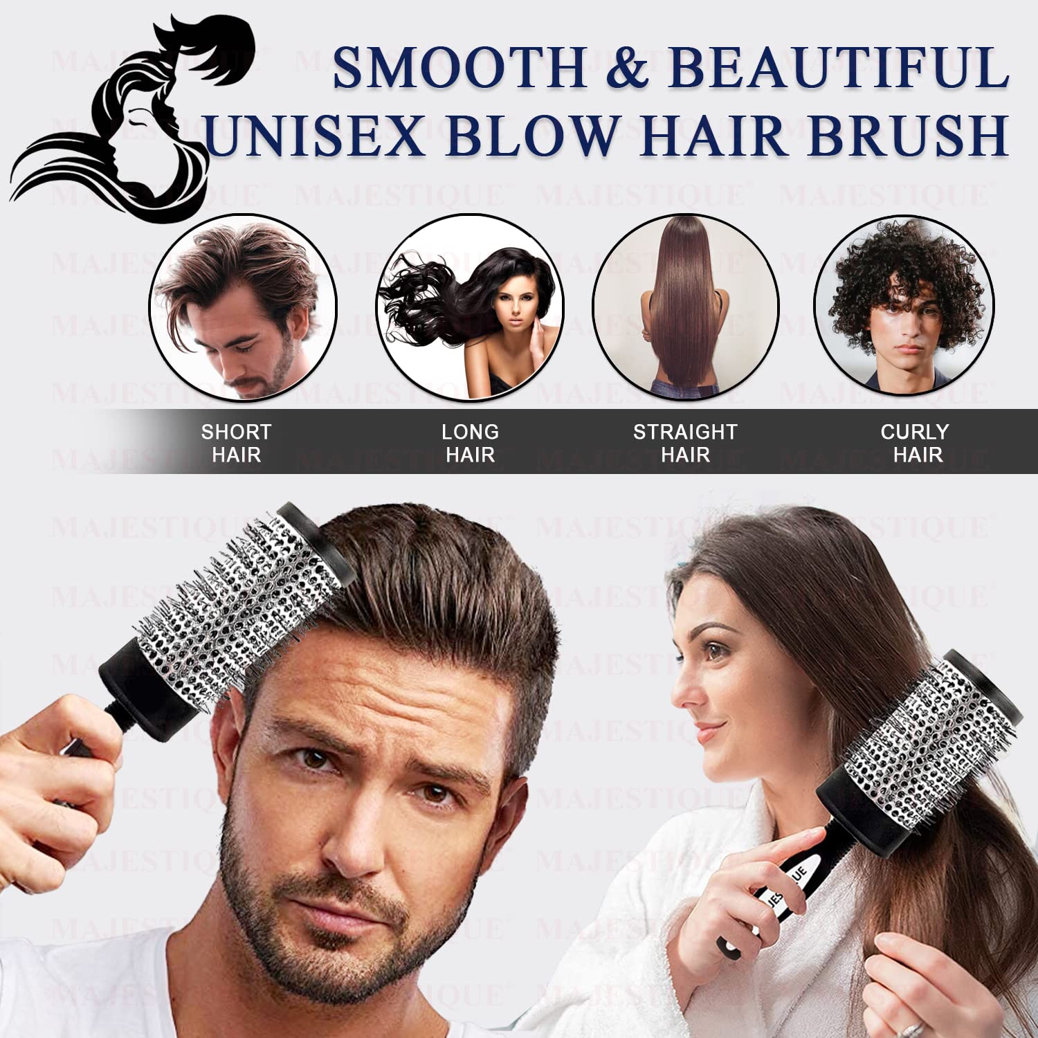 3-in-1 Hot Air Blow Dry Brush | Volumizing & Curling Hair Styler with Ceramic-Coated Bristles | For All Hair Types (Men & Women)
