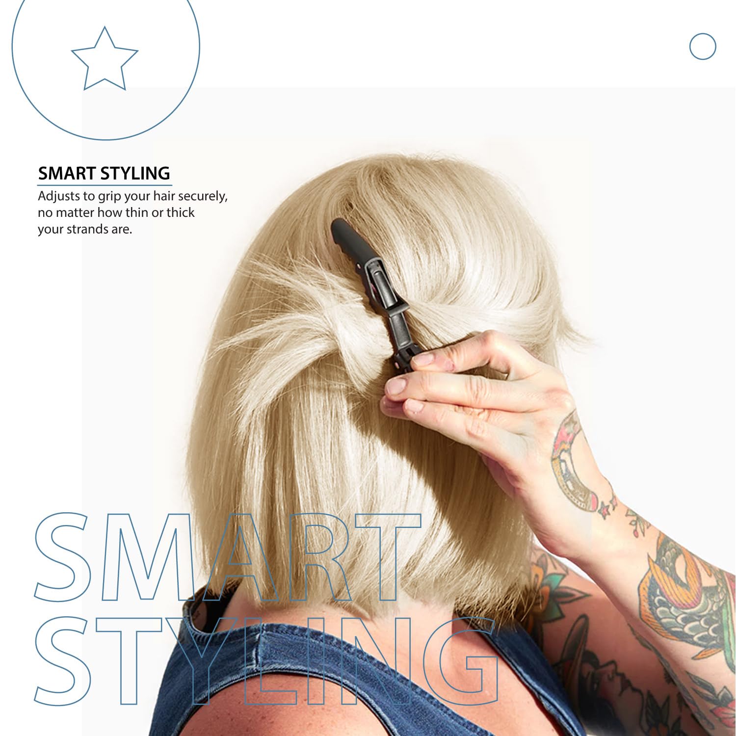 Professional Alligator Hair Clips for Sectioning - 12 Pack Non-Slip Grip for Thick Hair - Styling DIY Accessories for Women & Men (Black)