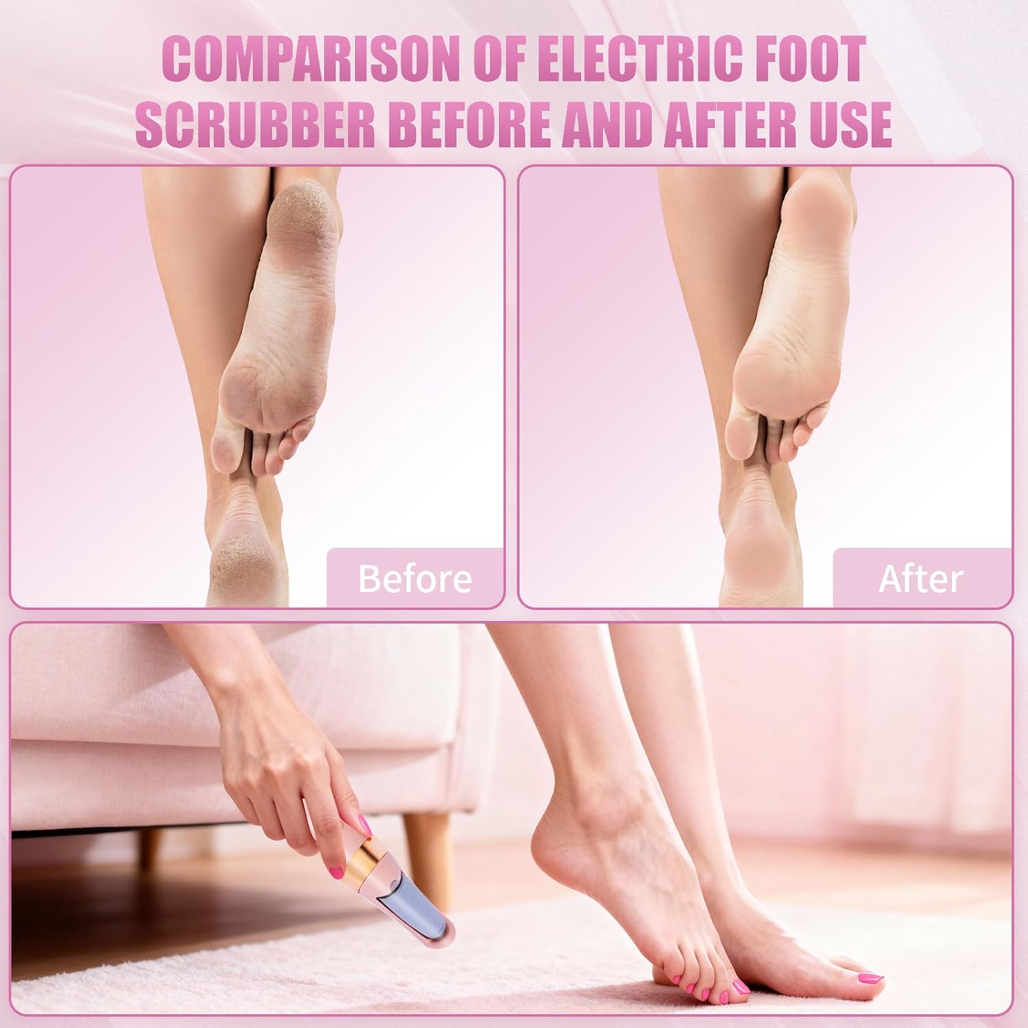 Electric Pedicure Foot Callus Grinder USB Charging Feet Care Dead Skin Remover