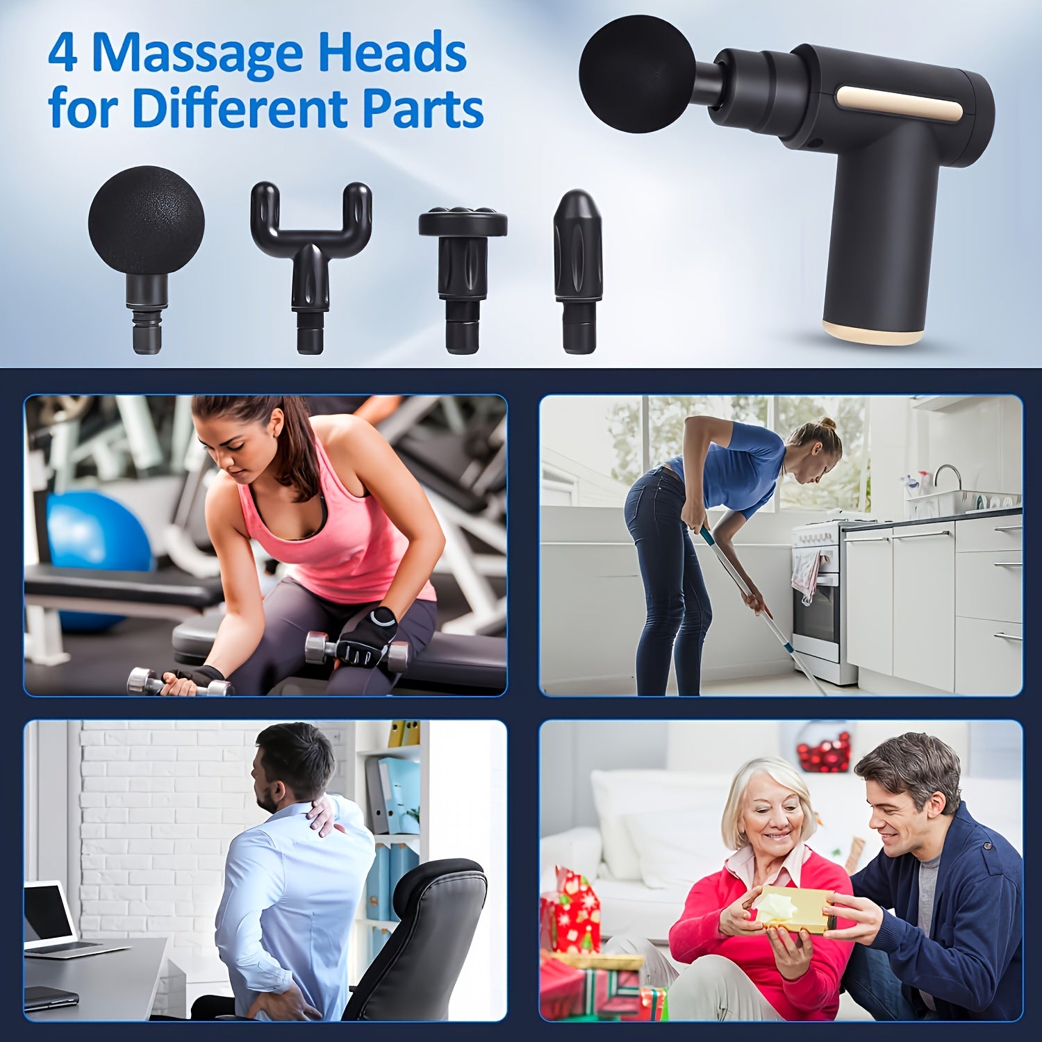6-in-1 Percussion Massage Gun – Deep Muscle Relief
