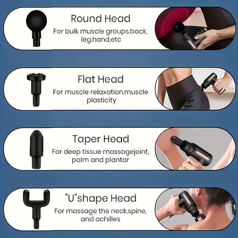 6-in-1 Percussion Massage Gun – Deep Muscle Relief