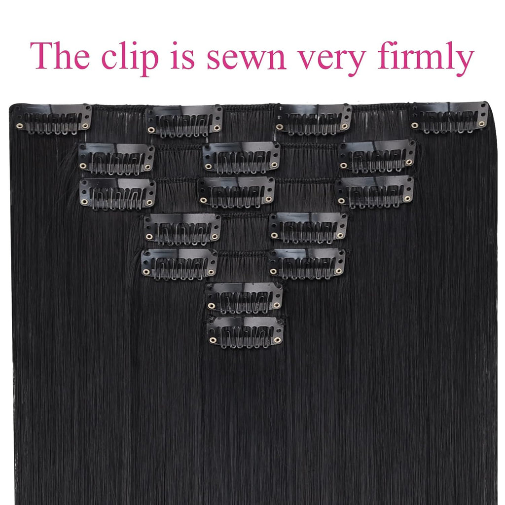 Natural Look Synthetic Hair Extensions for Girls & Teens | Soft & Tangle-Free Black Hair