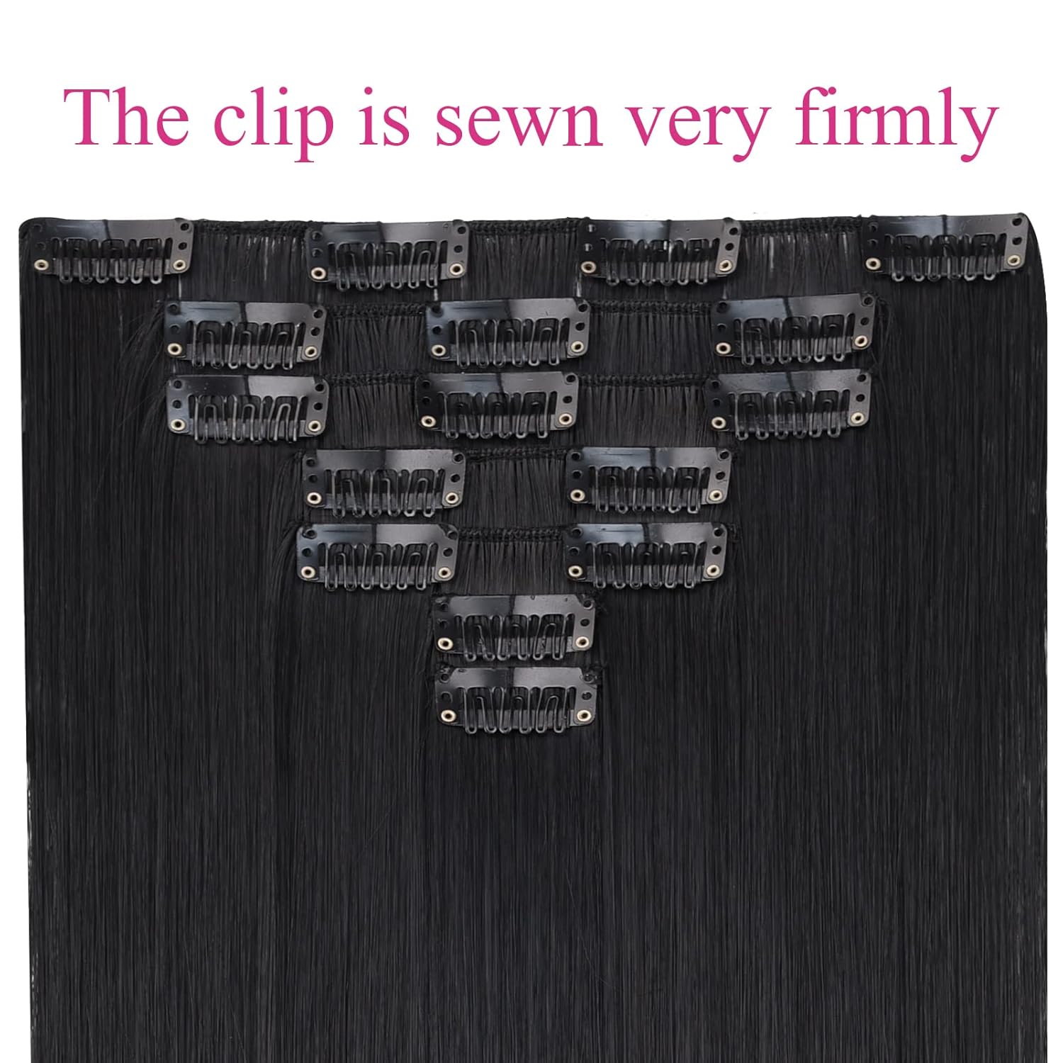 Natural Look Synthetic Hair Extensions for Girls & Teens | Soft & Tangle-Free Black Hair