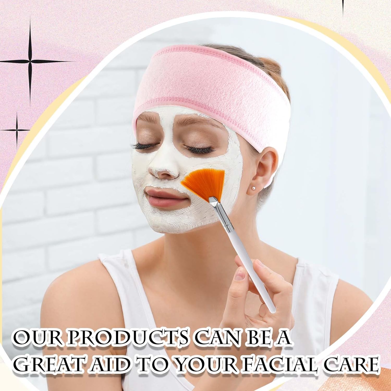 The Complete Facial Tool Kit: 4x Cleansing Sponge Puffs, Hair Patti, Mixing Bowl & Brush | Makeup Remover & Exfoliating Set